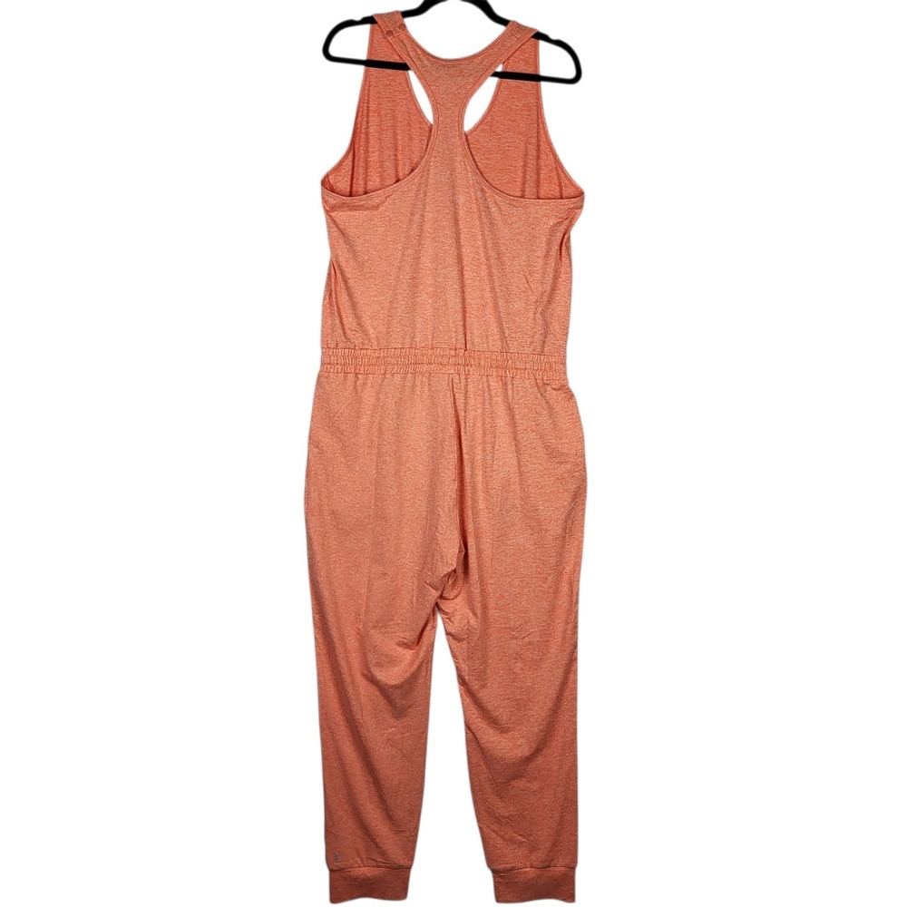 Zyia Active Coral Downtime Jumpsuit Women's XL Orange Jogger Sleeveless Soft - Picture 5 of 12